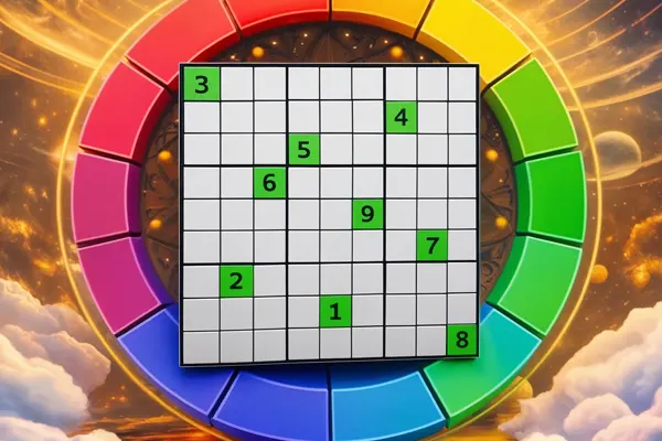 Chromatic Circle technique visualization showing color tracking across numbers in Suirodoku