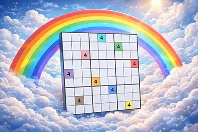 Rainbow technique for solving hard color sudoku puzzles